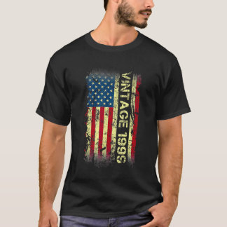 T-shirt Drapeau Américain Vintage 1999 23 Ans 23ème Annive