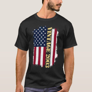 T-shirt Drapeau américain Vintage 2003 vieux de 20 ans 20t