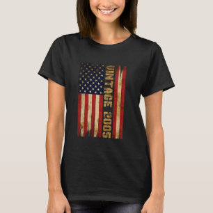 T-shirt Drapeau américain vintage 2005 20 ans 20e annivers