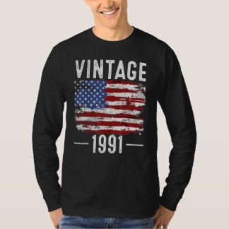 T-shirt Drapeau américain Vintage 31e anniversaire 1991