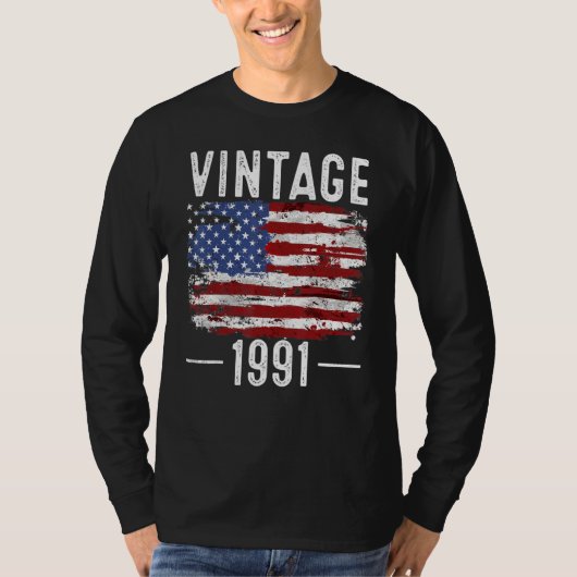T-shirt Drapeau américain Vintage 31e anniversaire 1991 (Devant)