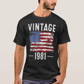 T-shirt Drapeau américain Vintage 41e anniversaire 1981