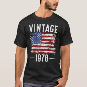 T-shirt Drapeau américain Vintage 44e anniversaire 1978