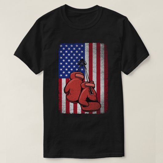 T-shirt Drapeau américain vintage 4 juillet Boxe (Design devant)