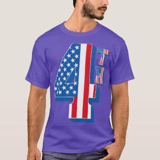 T-shirt Drapeau américain vintage 4e texte