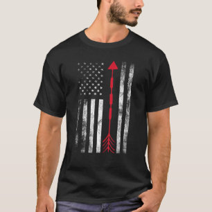T-shirt Drapeau Américain vintage Arrow Rouge Pour Tir À L