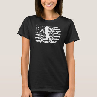 T-shirt Drapeau américain Vintage Baseball Drapeau papa ma