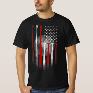 T-shirt Drapeau américain Vintage Baseball Drapeau Papa Ma