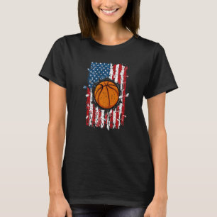 T-shirt Drapeau américain vintage Basketball drapeau améri