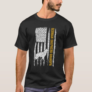 T-shirt Drapeau américain vintage berger allemand grand-pè