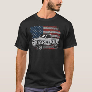 T-shirt Drapeau américain vintage camion à carrosserie car