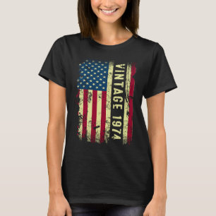 T-shirt Drapeau américain vintage de 1974 49 ans 49e anniv