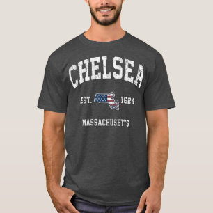 T-shirt Drapeau américain Vintage de Chelsea Massachusetts