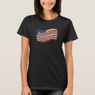 T-shirt Drapeau américain vintage de la ville d'Oakland Ca