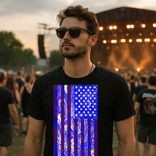 T-shirt Drapeau américain vintage des années 60 Art psyché