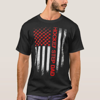 T-shirt Drapeau américain vintage Drapeau Hockey Étape Pap