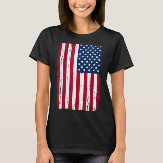 T-shirt Drapeau américain vintage en détresse