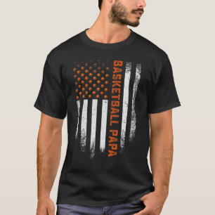 T-shirt Drapeau américain vintage Fier Basketball Papa Co