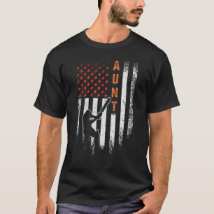 T-shirt Drapeau Américain vintage Fier Cricket Tante Silho
