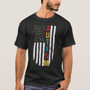 T-shirt Drapeau américain vintage fier papa autisme prise