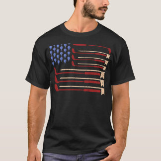 T-shirt Drapeau américain vintage Golf Club de sport Golfe