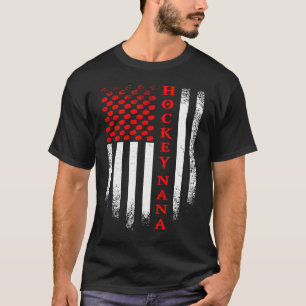 T-shirt Drapeau américain vintage Hockey Nana Patriotic Di