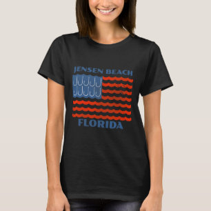 T-shirt Drapeau américain vintage pêche Jensen Beach Flori