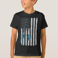 Drapeau américain vintage pêche pêcheur patriotiqu
