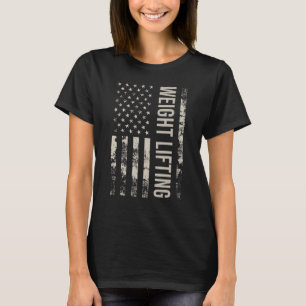 T-shirt Drapeau américain vintage Poids Lifting