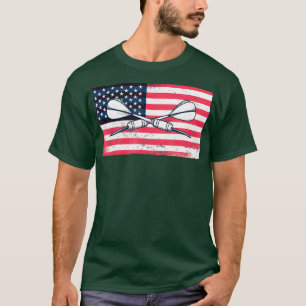 T-shirt Drapeau Américain vintage Pour Les Joueurs Dart