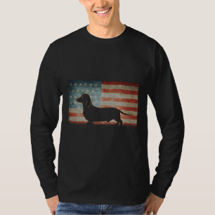 T-shirt Drapeau Américain Vintage Rétro Le Juillet