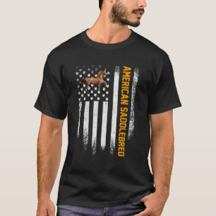 T-shirt Drapeau américain vintage Saddlebed Hors