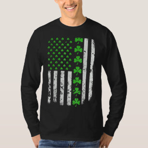 T-shirt Drapeau américain vintage Shamrock Vert Clover Me