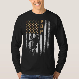 T-shirt Drapeau américain vintage Usa Fier Pop Lacrosse La