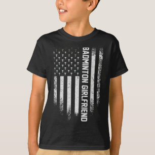 T-shirt Drapeau américain vintage Usa Fille de badminton f