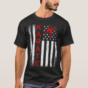 T-shirt Drapeau américain vintage USA rouge blanc karaté M