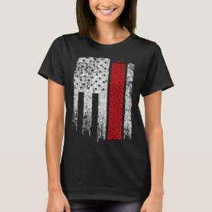 T-shirt Drapeau américain vintage USA rouge blanc maçon am