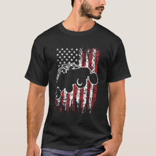 T-shirt Drapeau américain VTT côte à côte pilote VTT 4 jui