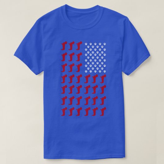 T-shirt Drapeau américain Weenie Dachshund (Design devant)
