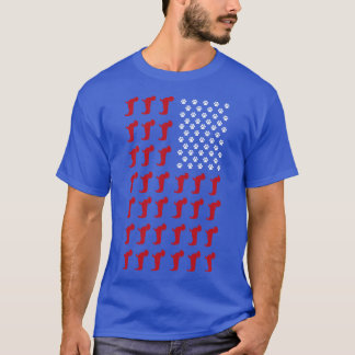 T-shirt Drapeau américain Weenie Dachshund