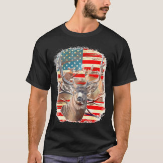 T-shirt Drapeau américain Western 4 juillet Huntin