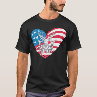 T-shirt Drapeau américain Western 4 juillet Huntin