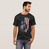 T-shirt Drapeau américain Wolf (Devant entier)