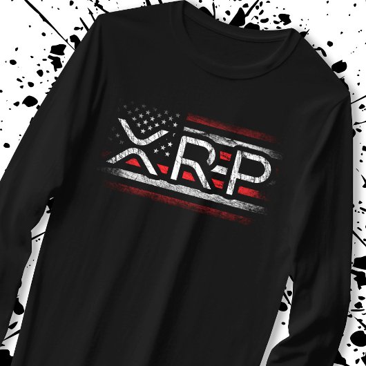 T-shirt Drapeau américain XRP Crypto Devise Cryptomonnaie
