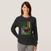 T-shirt Drapeau américain Yorkshire Terrier Dog St patrick (Devant entier)
