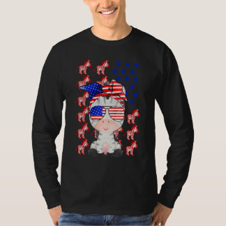 T-shirt Drapeau américain Zebra 4 juillet patriotique
