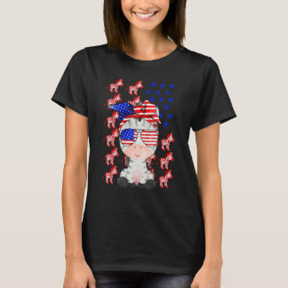 T-shirt Drapeau américain Zebra 4 juillet patriotique