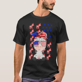 T-shirt Drapeau américain Zebra 4 juillet patriotique