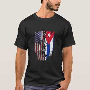 T-shirt Drapeau American Grosses Cuba Roots USA Cuba