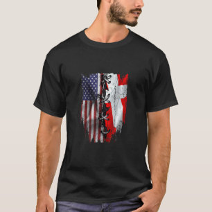 T-shirt Drapeau American Grosses Danemark Roots USA Danema